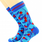 картинка Носки унисекс "Рябина", фон синий от магазина LonnaMag