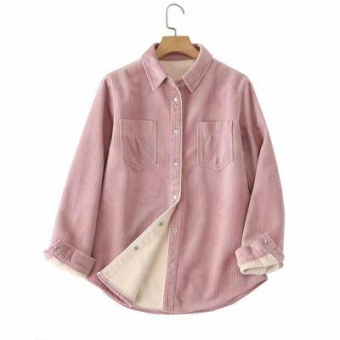 Рубашка вельвет с утеплением на кнопках на груди 2 кармана