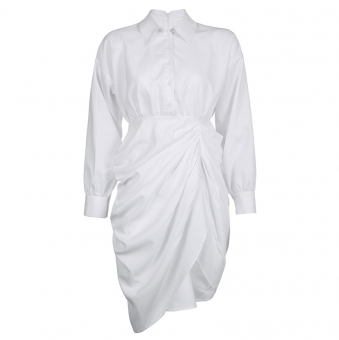 Платье рубашка сбоку на юбке сборка