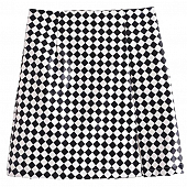 Картинка Юбка мини шахматная клетка эко кожа сзади на молнии сбоку разрез от магазина LonnaMag