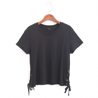 Топ футболка шнуровка по бокам