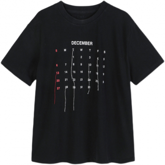 Футболка принт календарь December