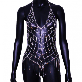Украшение на тело топ сетка из страз