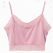 Картинка Топ бельевой стиль шелк + кружево тонкие лямки от магазина LonnaMag