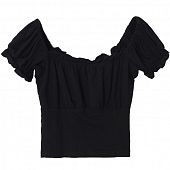 Картинка Топ на пуговицах открытые плечи на резинке шов под грудью от магазина LonnaMag