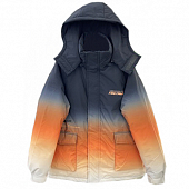 Картинка Пуховик oversize градиент с капюшоном на липучке на спине смайл  от магазина LonnaMag