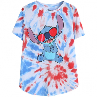 Футболка принт STITCH стич в очках тай дай