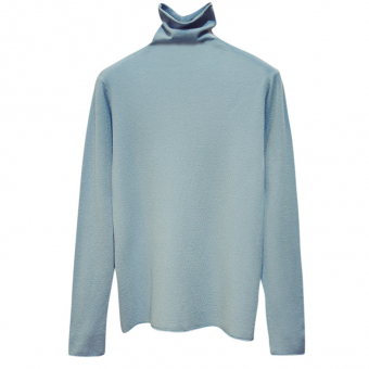 Водолазка свободная бесшовный ворот необработанные закрученные края