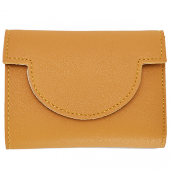 Кошелек маленький гладкая эко кожа клапан полукруг с кнопкой