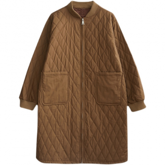 Пальто стеганое на молнии 2 кармана