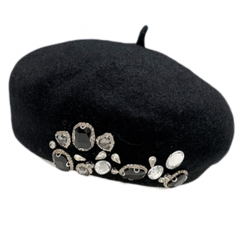 Берет шерстяной крупные кристаллы стразы