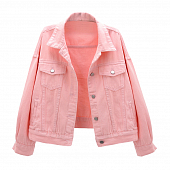 Картинка Джинсовая куртка короткая однотонная яркие цвета  от магазина LonnaMag