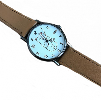 Часы принт на циферблате - кот с факами