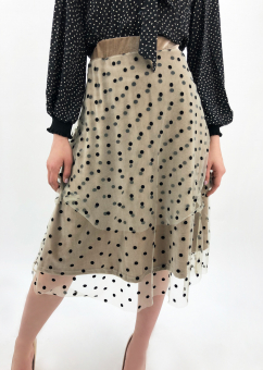 Юбка пачка сетка в горох снизу бархат