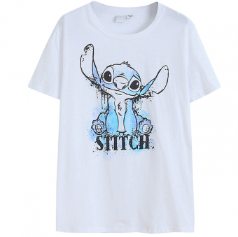 Футболка принт STITCH стич потеки краски