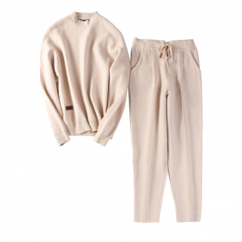 Костюм вязаный молочный свитшот + брюки