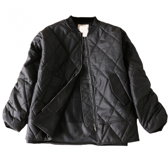 Бомбер стеганый прямой снизу эко-кожа