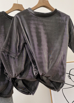 Футболка блестящая ткань переливается