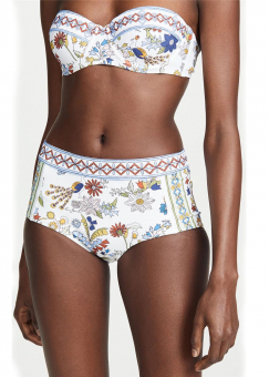 Купальник раздельный бандо принт павлин