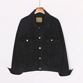 Картинка Куртка джинсовка черная с серебристой фурнитурой от магазина LonnaMag