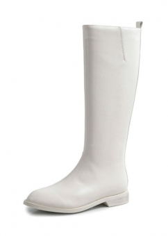 Высокие сапоги из лакированной кожи на плоской подошве