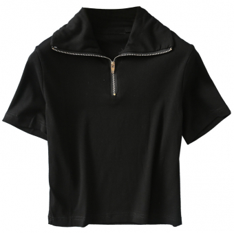 Футболка топ ворот на золотой молнии