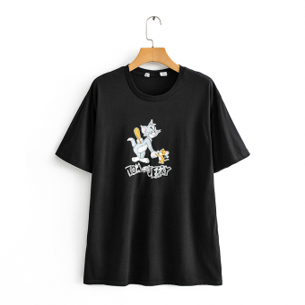 Футболка удлиненная принт Tom & Jerry