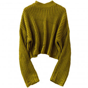 Свитер широкий распущены петли (оливковый)