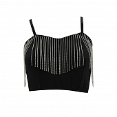 Картинка Топ чашки бахрома из цепочек из страз от магазина LonnaMag