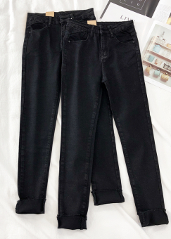 Джинсы basic скинни обрезан низ подворот