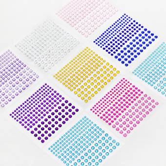 Наклейки для макияжа Стразы трех размеров