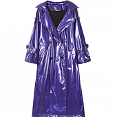 Картинка Тренч длинный лакированный ремешки на плечах и рукавах + пуговицы от магазина LonnaMag