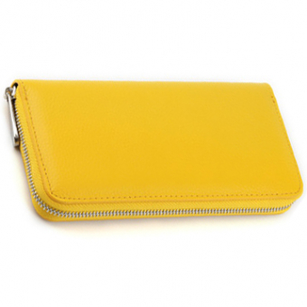 Кошелек клатч на молнии зернистая эко кожа серебряная молния