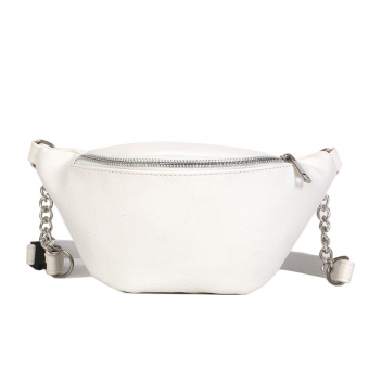 Сумка-банан через плечо с серебристой молнией