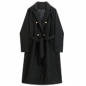 Картинка Пальто на запах oversize 4 золотые пуговицы пояс от магазина LonnaMag