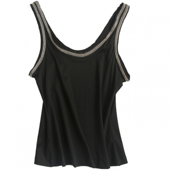 Топ майка тесьма по краю цепочки из шариков