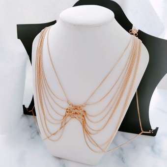 Топ лиф из цепочек спереди кольца