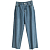 Картинка Джинсы широкие прямые необработаный низ вырез маленький квадрат от магазина LonnaMag