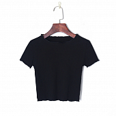 Картинка Топ футболка стрейч рубчик волнистые края от магазина LonnaMag