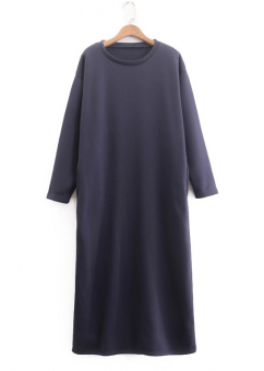 Платье миди на флисе с карманами спорт