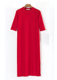 Платье трикотаж прямое разрез сбоку