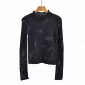 Картинка Топ сетка трикотаж длинный рукав ворот от магазина LonnaMag