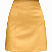 Картинка Мини юбка-трапеция из эко-кожи с 2 строчками спереди от магазина LonnaMag