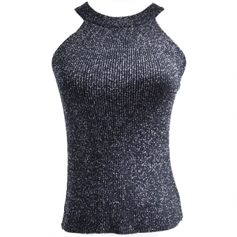 Топ холтер трикотаж американская пройма люрекс