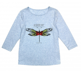 Футболка рукав 2/4 принт Стрекоза A GOOD DAY to fly away (Елена)