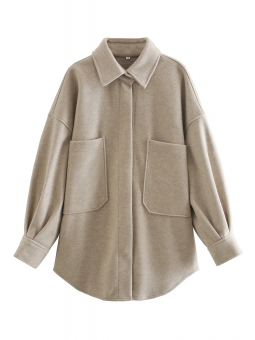 Куртка рубашка скрытые заклепки 2 крупных кармана спереди
