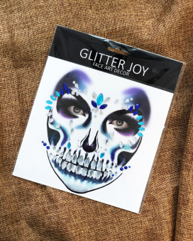 Наклейки для макияжа Стразы Череп Калавера Катрина