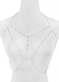 Цепь на грудь треугольники с подвеской между грудей