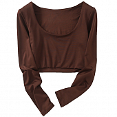 Картинка Топ эластичный стрейч длинные рукава глубокий вырез от магазина LonnaMag