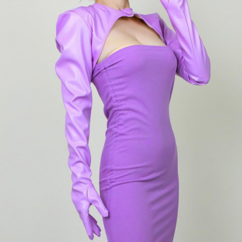 Накидка цельная с перчатками эко кожа застежка на 2 кнопки матовая